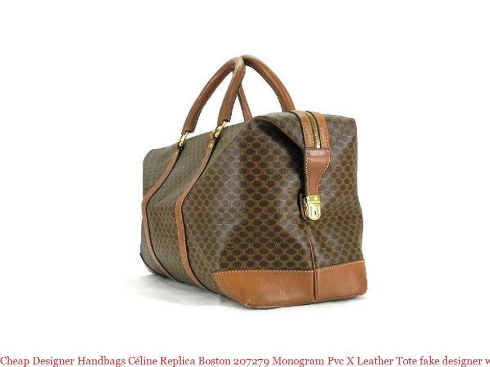 Cheap Designer Handbags Céline Replica Boston 207279 Monogram Pvc X Leather Tote fake designer ...